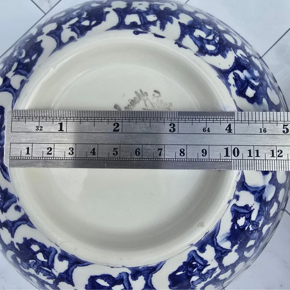 Leopoldo Piezi Italian Blue White Spongeware Stoviglierie Bowl 9